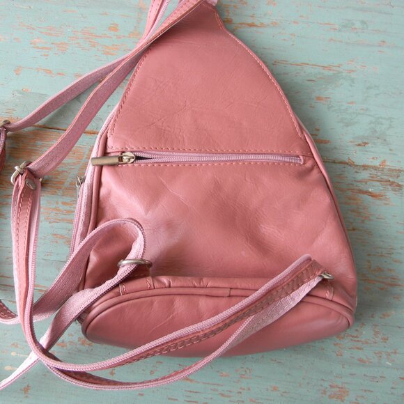 MADE IN ITALY PINK GENUINE LEATHER UNIQUE ARTISAN SMALL BACKPACK BAG MODERN main image 5